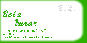 bela murar business card